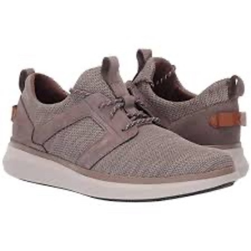 Clarks Unstructured Un Costa Lace Taupe Brown Knit Leather Sneakers Mens 10.5 M